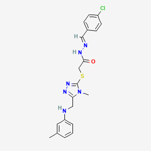 molecular formula C20H21ClN6OS B10952279 N'-[(E)-(4-chlorophenyl)methylidene]-2-[(4-methyl-5-{[(3-methylphenyl)amino]methyl}-4H-1,2,4-triazol-3-yl)sulfanyl]acetohydrazide 