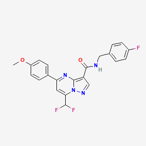 molecular formula C22H17F3N4O2 B10952301 7-(difluoromethyl)-N-(4-fluorobenzyl)-5-(4-methoxyphenyl)pyrazolo[1,5-a]pyrimidine-3-carboxamide 