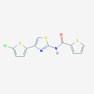 molecular formula C12H7ClN2OS3 B10952308 N-[4-(5-chlorothiophen-2-yl)-1,3-thiazol-2-yl]thiophene-2-carboxamide 