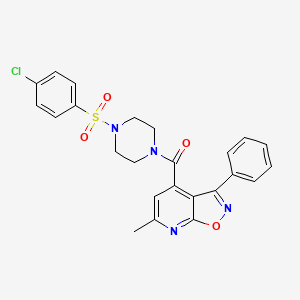 {4-[(4-Chlorophenyl)sulfonyl]piperazino}(6-methyl-3-phenylisoxazolo[5,4-b]pyridin-4-yl)methanone