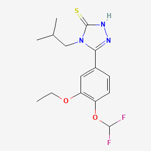 5-[4-(difluoromethoxy)-3-ethoxyphenyl]-4-(2-methylpropyl)-4H-1,2,4-triazole-3-thiol