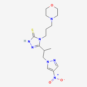 molecular formula C15H23N7O3S B10952330 4-[3-(morpholin-4-yl)propyl]-5-[1-(4-nitro-1H-pyrazol-1-yl)propan-2-yl]-4H-1,2,4-triazole-3-thiol 