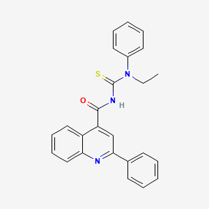 molecular formula C25H21N3OS B10952332 N-[ethyl(phenyl)carbamothioyl]-2-phenylquinoline-4-carboxamide 