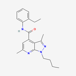 molecular formula C21H26N4O B10952340 1-butyl-N-(2-ethylphenyl)-3,6-dimethyl-1H-pyrazolo[3,4-b]pyridine-4-carboxamide 