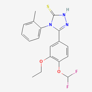 5-[4-(difluoromethoxy)-3-ethoxyphenyl]-4-(2-methylphenyl)-4H-1,2,4-triazole-3-thiol