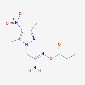 molecular formula C10H15N5O4 B10952389 (1Z)-2-(3,5-dimethyl-4-nitro-1H-pyrazol-1-yl)-N'-(propanoyloxy)ethanimidamide 