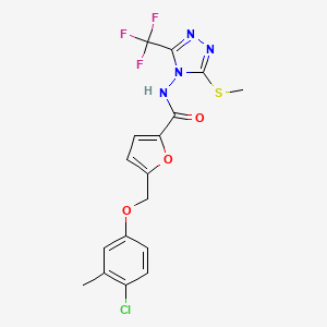 5-[(4-chloro-3-methylphenoxy)methyl]-N-[3-(methylsulfanyl)-5-(trifluoromethyl)-4H-1,2,4-triazol-4-yl]furan-2-carboxamide