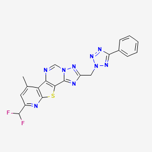 13-(difluoromethyl)-11-methyl-4-[(5-phenyltetrazol-2-yl)methyl]-16-thia-3,5,6,8,14-pentazatetracyclo[7.7.0.02,6.010,15]hexadeca-1(9),2,4,7,10(15),11,13-heptaene