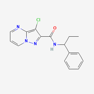 3-chloro-N-(1-phenylpropyl)pyrazolo[1,5-a]pyrimidine-2-carboxamide