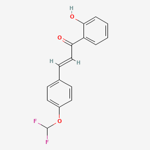 molecular formula C16H12F2O3 B10952420 (2E)-3-[4-(difluoromethoxy)phenyl]-1-(2-hydroxyphenyl)prop-2-en-1-one 