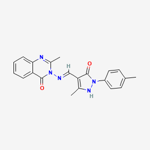 2-methyl-3-[[(E)-[3-methyl-1-(4-methylphenyl)-5-oxopyrazol-4-ylidene]methyl]amino]quinazolin-4-one