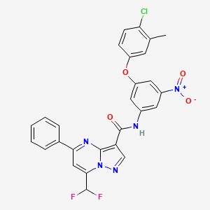 molecular formula C27H18ClF2N5O4 B10952482 N-[3-(4-chloro-3-methylphenoxy)-5-nitrophenyl]-7-(difluoromethyl)-5-phenylpyrazolo[1,5-a]pyrimidine-3-carboxamide 