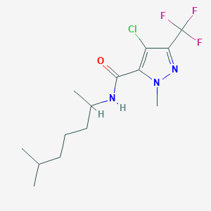 molecular formula C14H21ClF3N3O B10952487 4-chloro-1-methyl-N-(6-methylheptan-2-yl)-3-(trifluoromethyl)-1H-pyrazole-5-carboxamide 