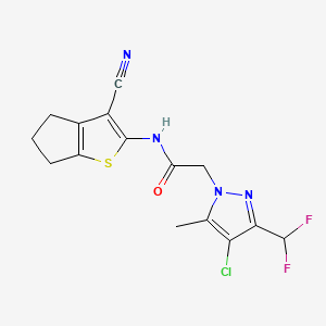 2-[4-chloro-3-(difluoromethyl)-5-methyl-1H-pyrazol-1-yl]-N-(3-cyano-5,6-dihydro-4H-cyclopenta[b]thiophen-2-yl)acetamide