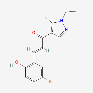 molecular formula C15H15BrN2O2 B10952493 (2E)-3-(5-bromo-2-hydroxyphenyl)-1-(1-ethyl-5-methyl-1H-pyrazol-4-yl)prop-2-en-1-one 