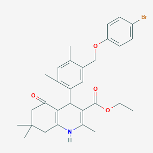 Ethyl 4-{5-[(4-bromophenoxy)methyl]-2,4-dimethylphenyl}-2,7,7-trimethyl-5-oxo-1,4,5,6,7,8-hexahydroquinoline-3-carboxylate