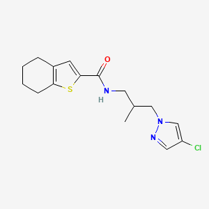 N-[3-(4-chloro-1H-pyrazol-1-yl)-2-methylpropyl]-4,5,6,7-tetrahydro-1-benzothiophene-2-carboxamide