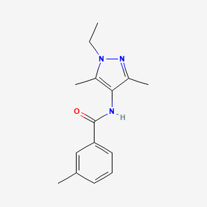 molecular formula C15H19N3O B10952507 N-(1-ethyl-3,5-dimethyl-1H-pyrazol-4-yl)-3-methylbenzamide 