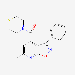 (6-Methyl-3-phenyl[1,2]oxazolo[5,4-b]pyridin-4-yl)(thiomorpholin-4-yl)methanone