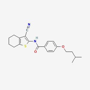 N-(3-cyano-4,5,6,7-tetrahydro-1-benzothiophen-2-yl)-4-(3-methylbutoxy)benzamide