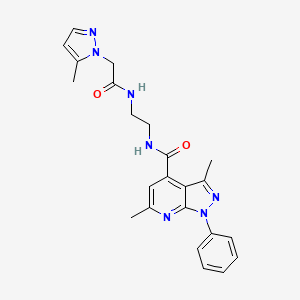 3,6-dimethyl-N-(2-{[(5-methyl-1H-pyrazol-1-yl)acetyl]amino}ethyl)-1-phenyl-1H-pyrazolo[3,4-b]pyridine-4-carboxamide