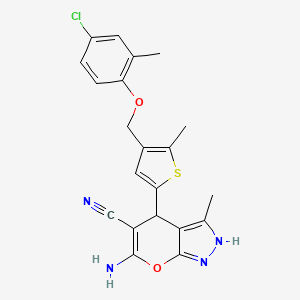 6-Amino-4-{4-[(4-chloro-2-methylphenoxy)methyl]-5-methylthiophen-2-yl}-3-methyl-1,4-dihydropyrano[2,3-c]pyrazole-5-carbonitrile