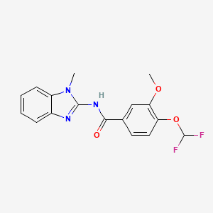 molecular formula C17H15F2N3O3 B10952567 4-(difluoromethoxy)-3-methoxy-N-(1-methyl-1H-benzimidazol-2-yl)benzamide 