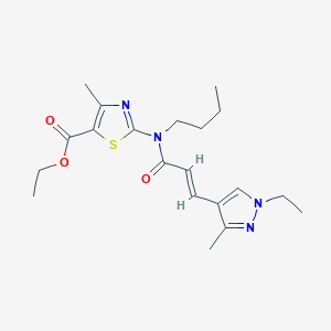 molecular formula C20H28N4O3S B10952581 Ethyl 2-{butyl[(E)-3-(1-ethyl-3-methyl-1H-pyrazol-4-YL)-2-propenoyl]amino}-4-methyl-1,3-thiazole-5-carboxylate 