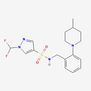 molecular formula C17H22F2N4O2S B10952584 1-(difluoromethyl)-N-[2-(4-methylpiperidin-1-yl)benzyl]-1H-pyrazole-4-sulfonamide 