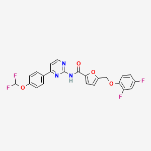 N-{4-[4-(difluoromethoxy)phenyl]pyrimidin-2-yl}-5-[(2,4-difluorophenoxy)methyl]furan-2-carboxamide