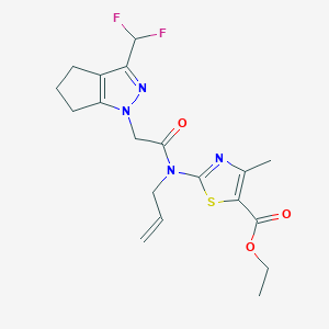 ethyl 2-[{[3-(difluoromethyl)-5,6-dihydrocyclopenta[c]pyrazol-1(4H)-yl]acetyl}(prop-2-en-1-yl)amino]-4-methyl-1,3-thiazole-5-carboxylate