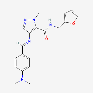 4-({(E)-[4-(dimethylamino)phenyl]methylidene}amino)-N-(furan-2-ylmethyl)-1-methyl-1H-pyrazole-5-carboxamide