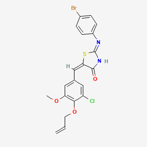 molecular formula C20H16BrClN2O3S B10952676 (5E)-2-(4-bromoanilino)-5-[(3-chloro-5-methoxy-4-prop-2-enoxyphenyl)methylidene]-1,3-thiazol-4-one 