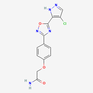 2-{4-[5-(4-chloro-1H-pyrazol-3-yl)-1,2,4-oxadiazol-3-yl]phenoxy}acetamide