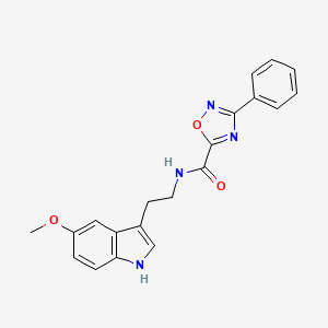 molecular formula C20H18N4O3 B10952694 N-[2-(5-methoxy-1H-indol-3-yl)ethyl]-3-phenyl-1,2,4-oxadiazole-5-carboxamide 