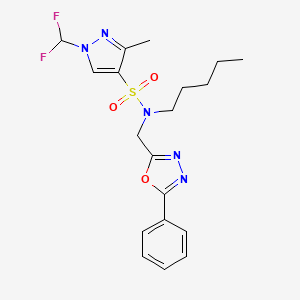 1-(difluoromethyl)-3-methyl-N-pentyl-N-[(5-phenyl-1,3,4-oxadiazol-2-yl)methyl]-1H-pyrazole-4-sulfonamide