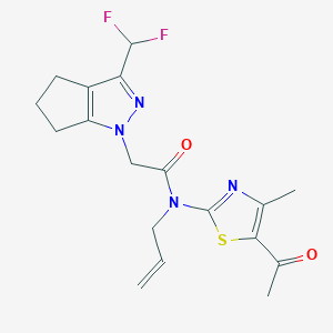 N-(5-acetyl-4-methyl-1,3-thiazol-2-yl)-2-[3-(difluoromethyl)-5,6-dihydrocyclopenta[c]pyrazol-1(4H)-yl]-N-(prop-2-en-1-yl)acetamide