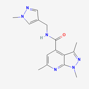 1,3,6-trimethyl-N-[(1-methyl-1H-pyrazol-4-yl)methyl]-1H-pyrazolo[3,4-b]pyridine-4-carboxamide