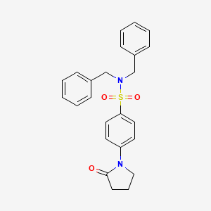 molecular formula C24H24N2O3S B10952758 N,N-dibenzyl-4-(2-oxopyrrolidin-1-yl)benzenesulfonamide 