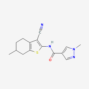 N-(3-cyano-6-methyl-4,5,6,7-tetrahydro-1-benzothiophen-2-yl)-1-methyl-1H-pyrazole-4-carboxamide