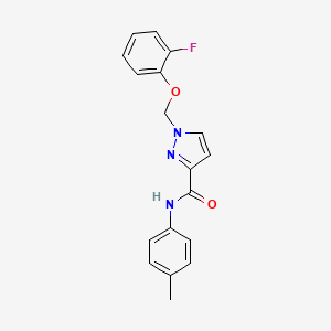 molecular formula C18H16FN3O2 B10952790 1-[(2-fluorophenoxy)methyl]-N-(4-methylphenyl)-1H-pyrazole-3-carboxamide 