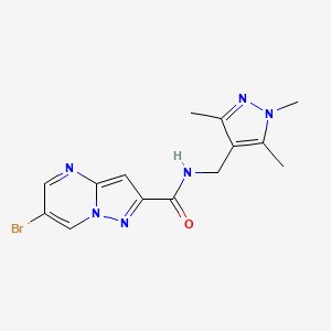 molecular formula C14H15BrN6O B10952797 6-bromo-N-[(1,3,5-trimethyl-1H-pyrazol-4-yl)methyl]pyrazolo[1,5-a]pyrimidine-2-carboxamide 