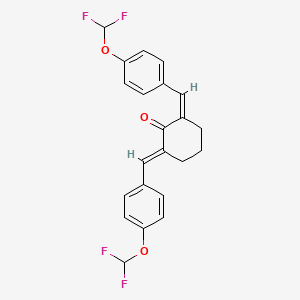 molecular formula C22H18F4O3 B10952811 (2Z,6E)-2,6-bis[4-(difluoromethoxy)benzylidene]cyclohexanone 