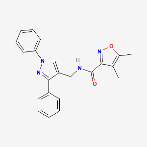 molecular formula C22H20N4O2 B10952818 N-[(1,3-diphenyl-1H-pyrazol-4-yl)methyl]-4,5-dimethyl-1,2-oxazole-3-carboxamide 