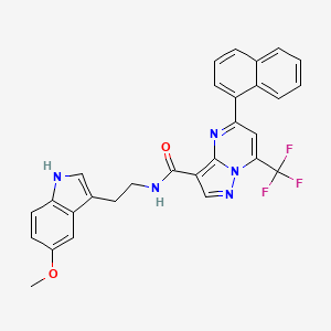 N-[2-(5-methoxy-1H-indol-3-yl)ethyl]-5-(naphthalen-1-yl)-7-(trifluoromethyl)pyrazolo[1,5-a]pyrimidine-3-carboxamide