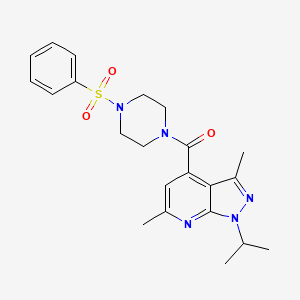 [3,6-dimethyl-1-(propan-2-yl)-1H-pyrazolo[3,4-b]pyridin-4-yl][4-(phenylsulfonyl)piperazin-1-yl]methanone