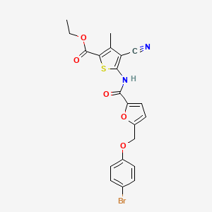 molecular formula C21H17BrN2O5S B10952861 Ethyl 5-[({5-[(4-bromophenoxy)methyl]furan-2-yl}carbonyl)amino]-4-cyano-3-methylthiophene-2-carboxylate 