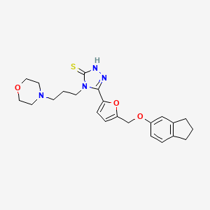 5-{5-[(2,3-dihydro-1H-inden-5-yloxy)methyl]furan-2-yl}-4-[3-(morpholin-4-yl)propyl]-4H-1,2,4-triazole-3-thiol