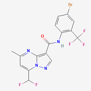 molecular formula C16H10BrF5N4O B10952889 N-[4-bromo-2-(trifluoromethyl)phenyl]-7-(difluoromethyl)-5-methylpyrazolo[1,5-a]pyrimidine-3-carboxamide 