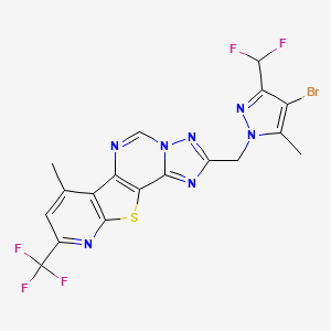 4-[[4-bromo-3-(difluoromethyl)-5-methylpyrazol-1-yl]methyl]-11-methyl-13-(trifluoromethyl)-16-thia-3,5,6,8,14-pentazatetracyclo[7.7.0.02,6.010,15]hexadeca-1(9),2,4,7,10(15),11,13-heptaene